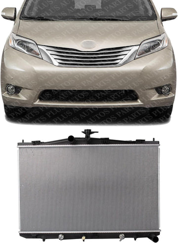 Front Radiator Aluminum Core Direct Replacement Compatible With 2017-2020 Toyota Sienna TO3010360 160410P280