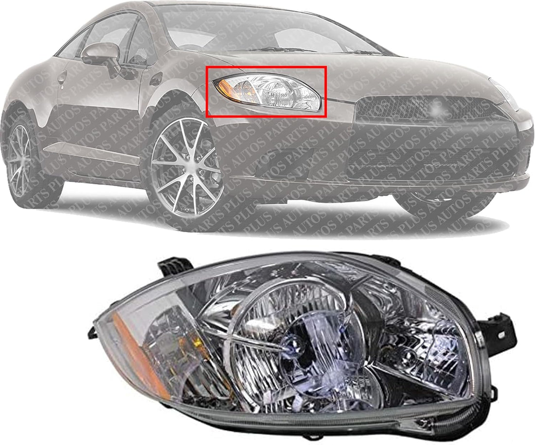 Front Head Light Assembly Right Passenger Side Direct Replacement Compatible With 2007-2012 Mitsubishi Eclipse MI2503159 8301B136