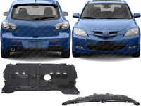Front & Rear Engine Splash Shields Under Cover Direct Replacement Compatible with Mazda 3 2004-2009 MA1228103 MA1228100 BP4K56111M BP4K56112