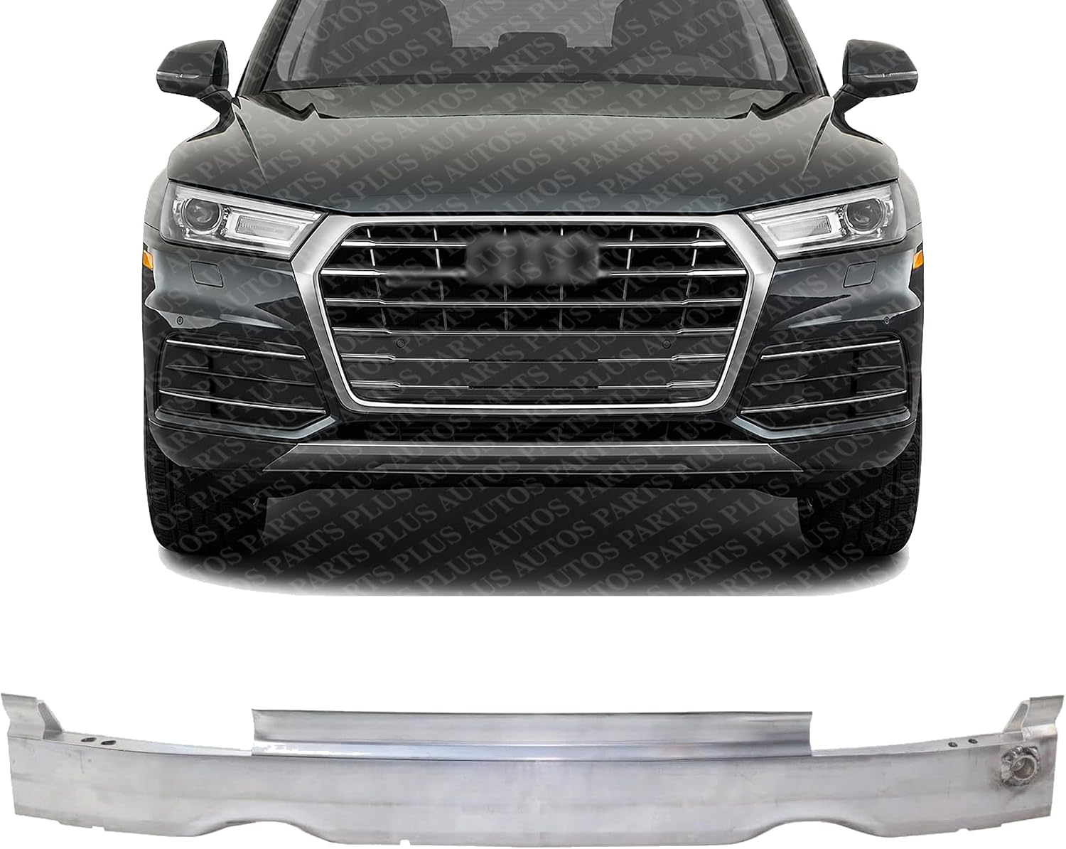 Front Bumper Reinforcement Impact Bar Aluminum Direct Replacement Compatible With 2018-2021 Audi Q5 / 2021-2022 SQ5 Sportback AU1006132 80A807113C
