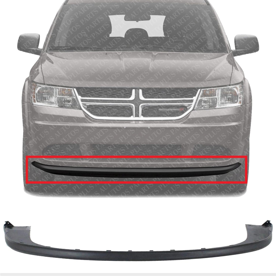 Front Bumper Lower Valance Extension Primed Direct Replacement Compatible With 2009-2020 Dodge Journey CH1090139 5178283AE 5178283AC