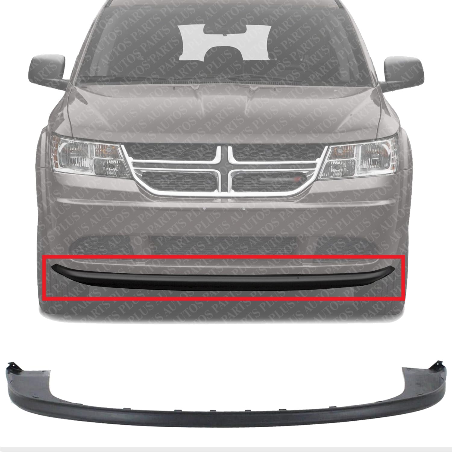 Front Bumper Lower Valance Extension Primed Direct Replacement Compatible With 2009-2020 Dodge Journey CH1090139 5178283AE 5178283AC