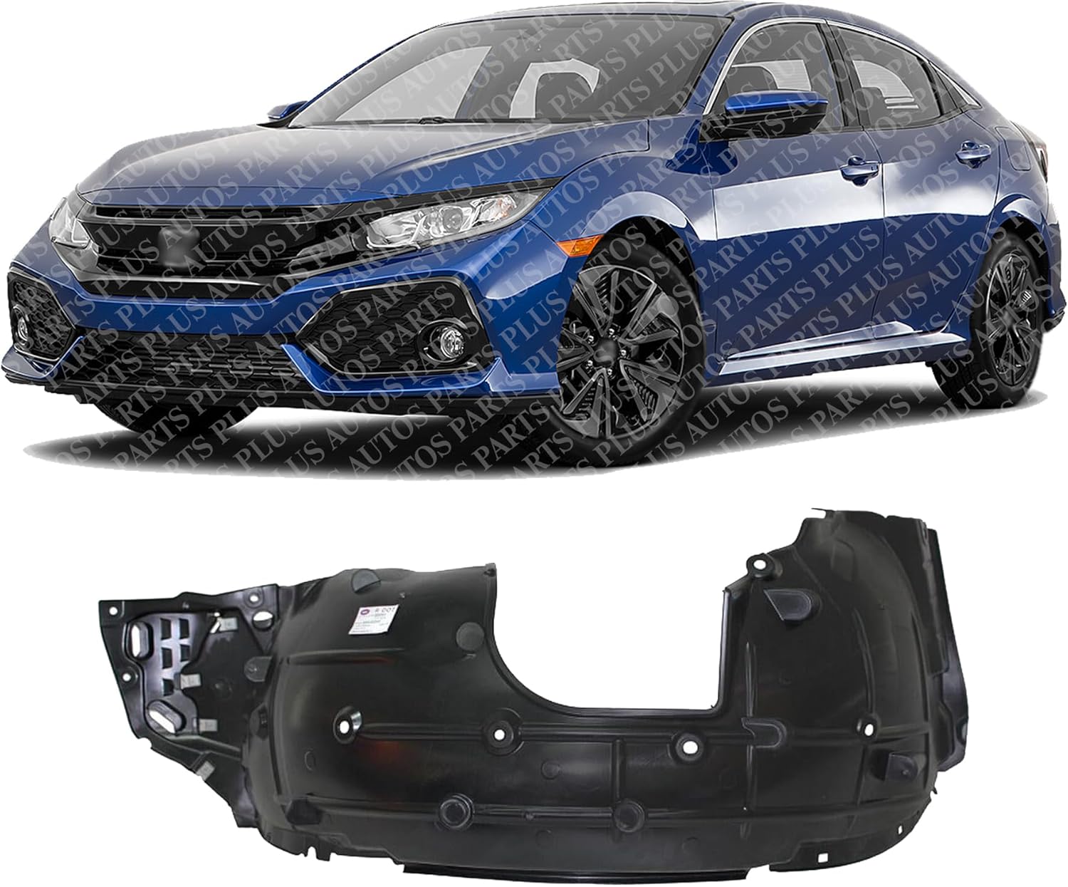 Front Fender Liner Left Driver Side Direct Replacement Compatible With 2017-2019 Honda Civic HO1248205 74151TGGA50