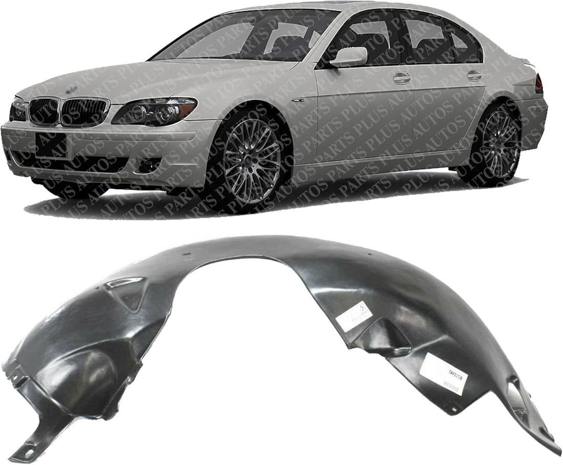 Front Fender Liner Left Driver Side Direct Replacement Compatible With 2002-2008 BMW 7-Series BM1250107 51718223375