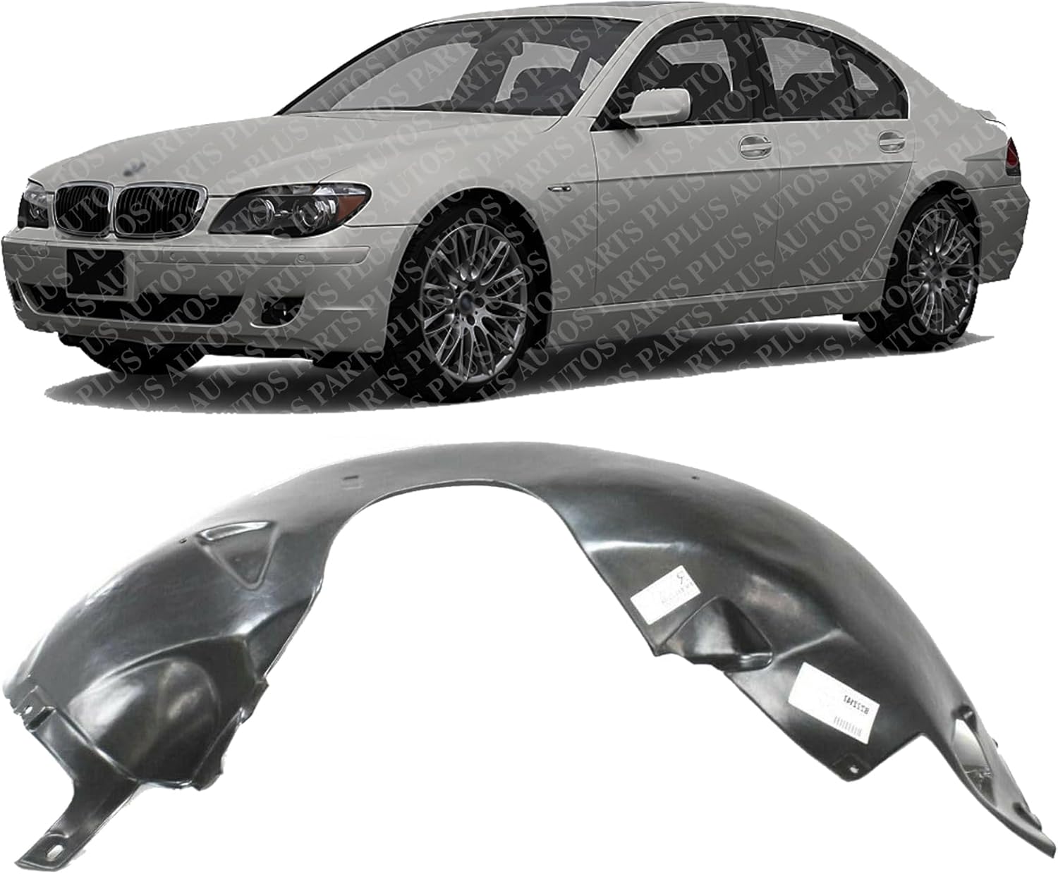 Front Fender Liner Left Driver Side Direct Replacement Compatible With 2002-2008 BMW 7-Series BM1250107 51718223375