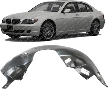Front Fender Liner Left Driver Side Direct Replacement Compatible With 2002-2008 BMW 7-Series BM1250107 51718223375