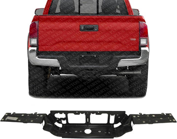 Rear Bumper Face Bar Powdercoated Black Steel With Pad Provision Without Mounting Bracket Direct Replacement Compatible With 2016-2023 Toyota Tacoma TO1102249 5215904030