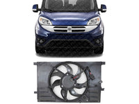 Front Radiator Single Fan Assembly Direct Replacement Compatible with 2015-2022 Ram ProMaster City / 2016-2018 Fiat 500X FI3115102 68360299AA 68247205AA