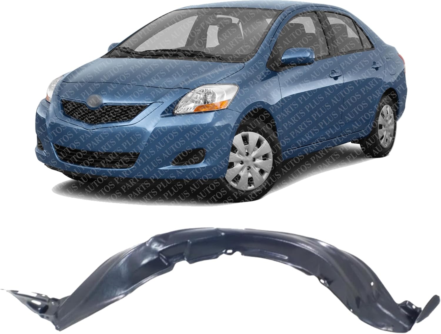 Front Fender Liner Left Driver Side Direct Replacement Compatible With 2007-2011 Toyota Yaris TO1250119 5387652141