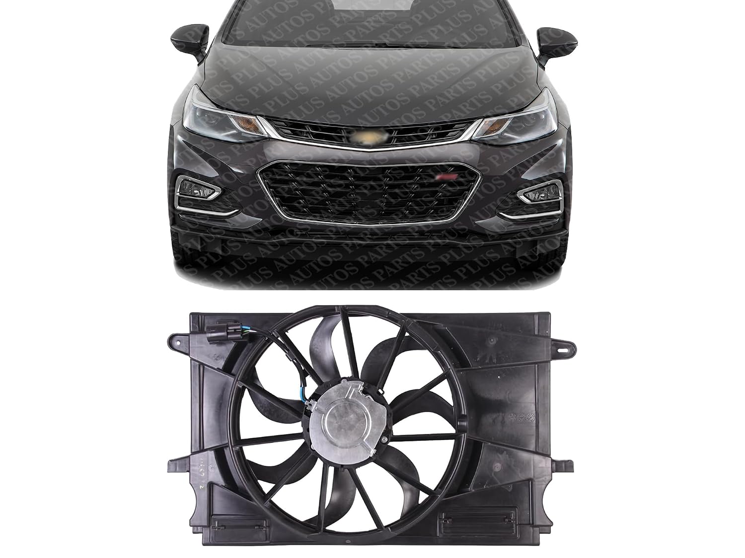Front Radiator Fan Assembly Plastic Direct Replacement Compatible with 2016 Chevrolet Cruze GM3115290 39012568