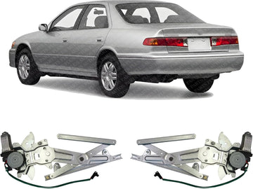 Set of 2 Rear Window Regulator with Moter Left Driver & Right Passenger Side Direct Replacement Compatible with 1997-2001 Toyota Camry TO1551114 TO1550114 69803AA010-PFM