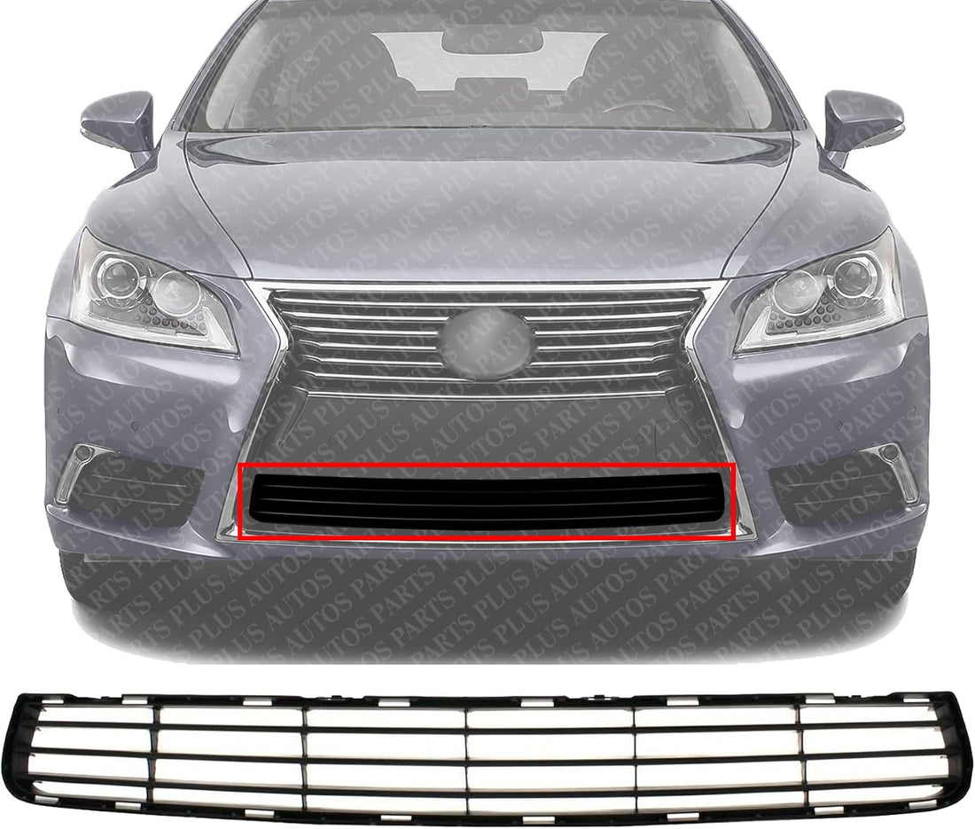Front Bumper Grille Textured Plastic Direct Replacement Compatible With 2013-2017 Lexus LS460 / LS600h LX1036113 5311250300