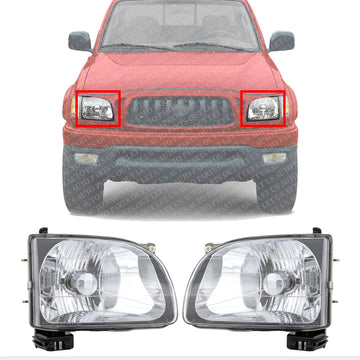 Set Of 2 Front Head Light Assembly Left Driver & Right Passenger Side Direct Replacement Compatible With 2001-2004 Toyota Tacoma TO2502136 TO2503136 8115004110 8111004110