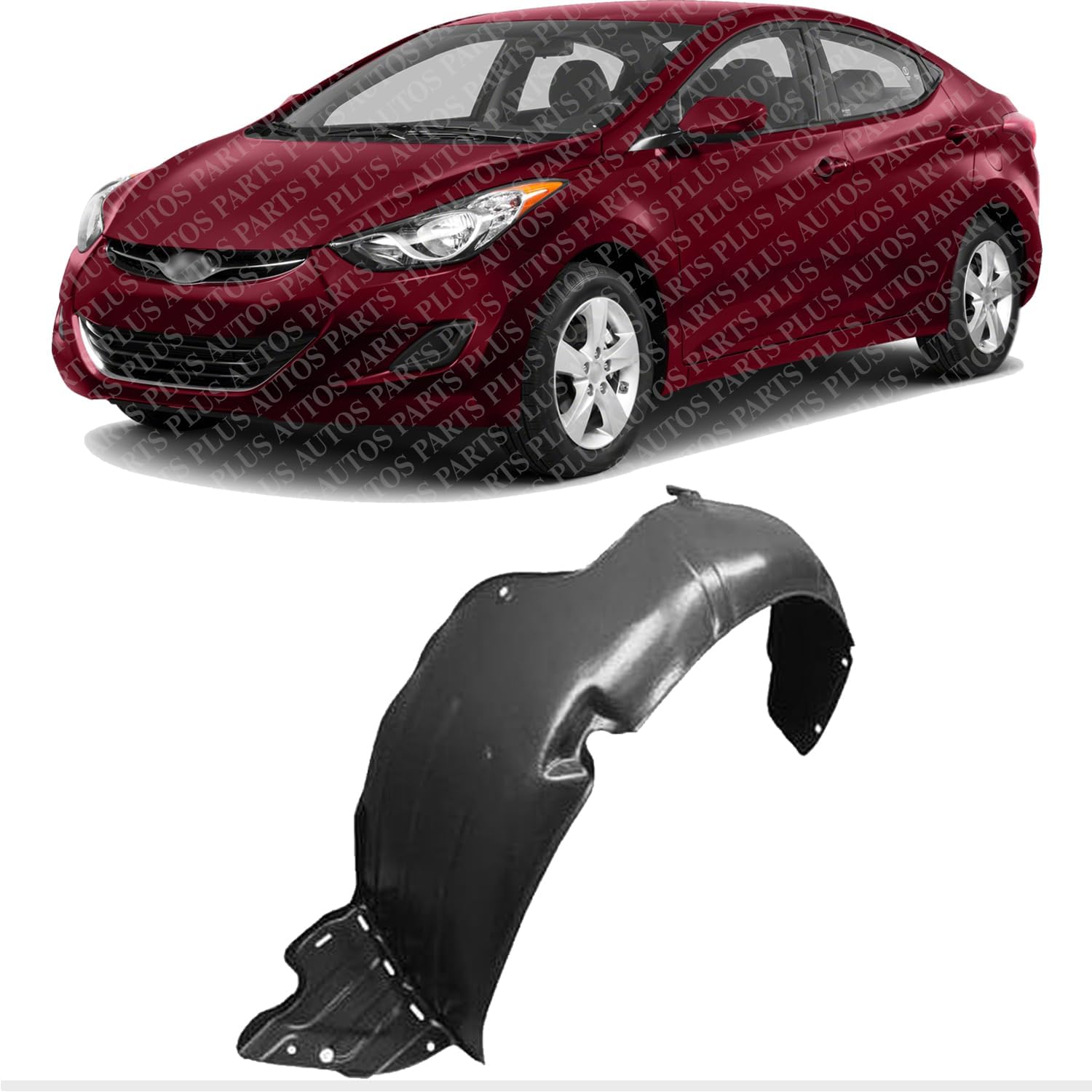 Front Fender Liner Left Driver Side Direct Replacement Compatible With 2011-2013 Hyundai Elantra HY1248126 868113X000