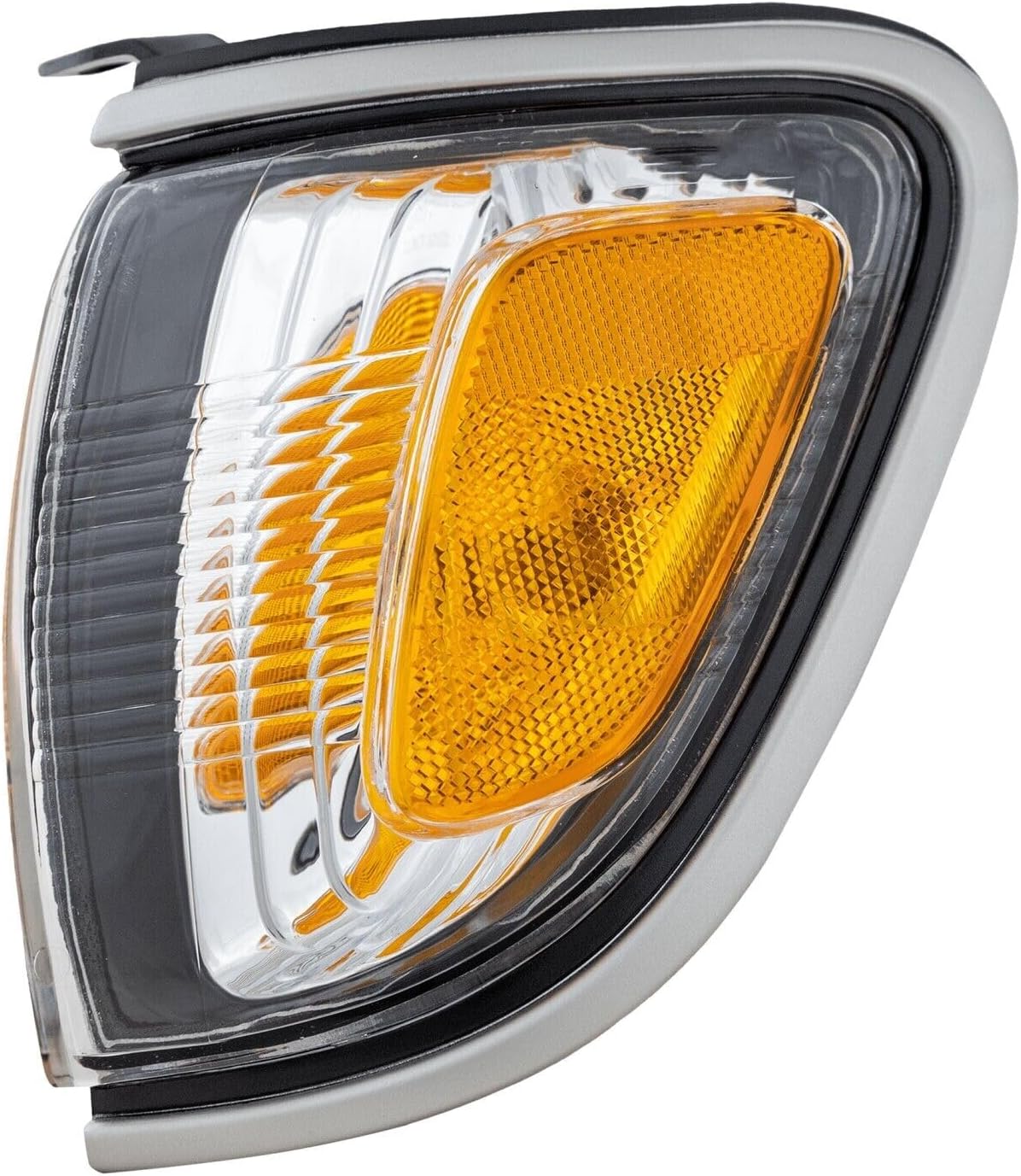 Front Turn Signal Light Assembly With Silver Trim Left Driver Side Direct Replacement Compatible With 2001-2004 Toyota Tacoma TO2520162 8162004090B0