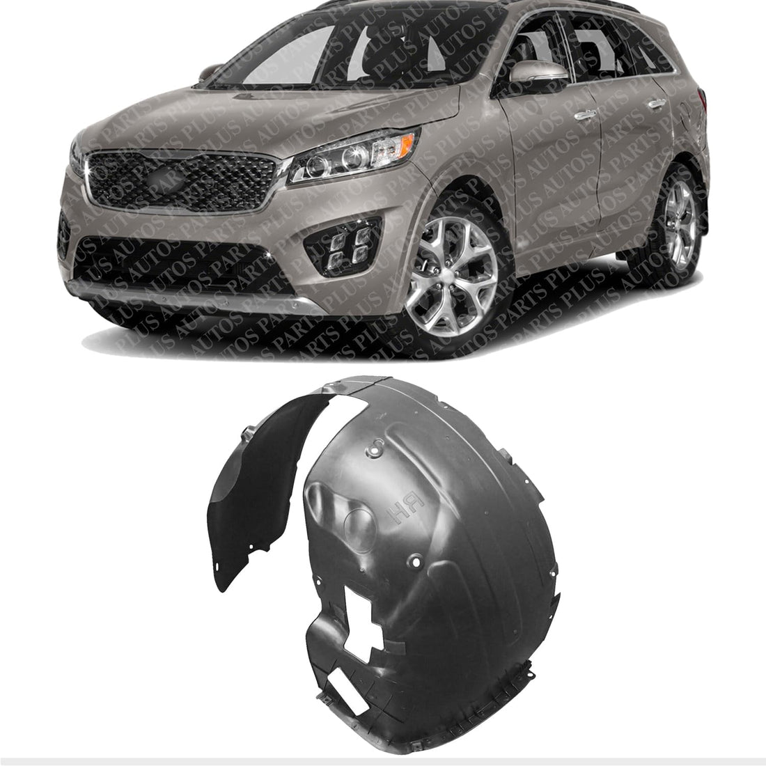 Front Fender Liner Left Driver Side Direct Replacement Compatible With 2019-2020 Kia Sorento KI1248160 86810C6500