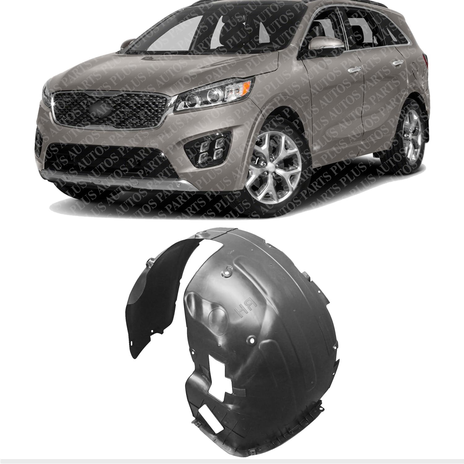 Front Fender Liner Left Driver Side Direct Replacement Compatible With 2019-2020 Kia Sorento KI1248160 86810C6500