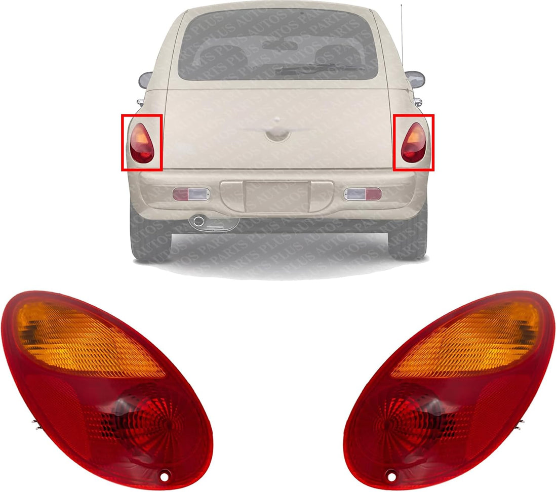 Set Of 2 Tail Light Assembly Right Passenger & Left Driver Side Direct Replacement Compatible With 2001-2005 Chrysler PT Cruiser CH2801145 CH2800145 5288742AG 5288743AG