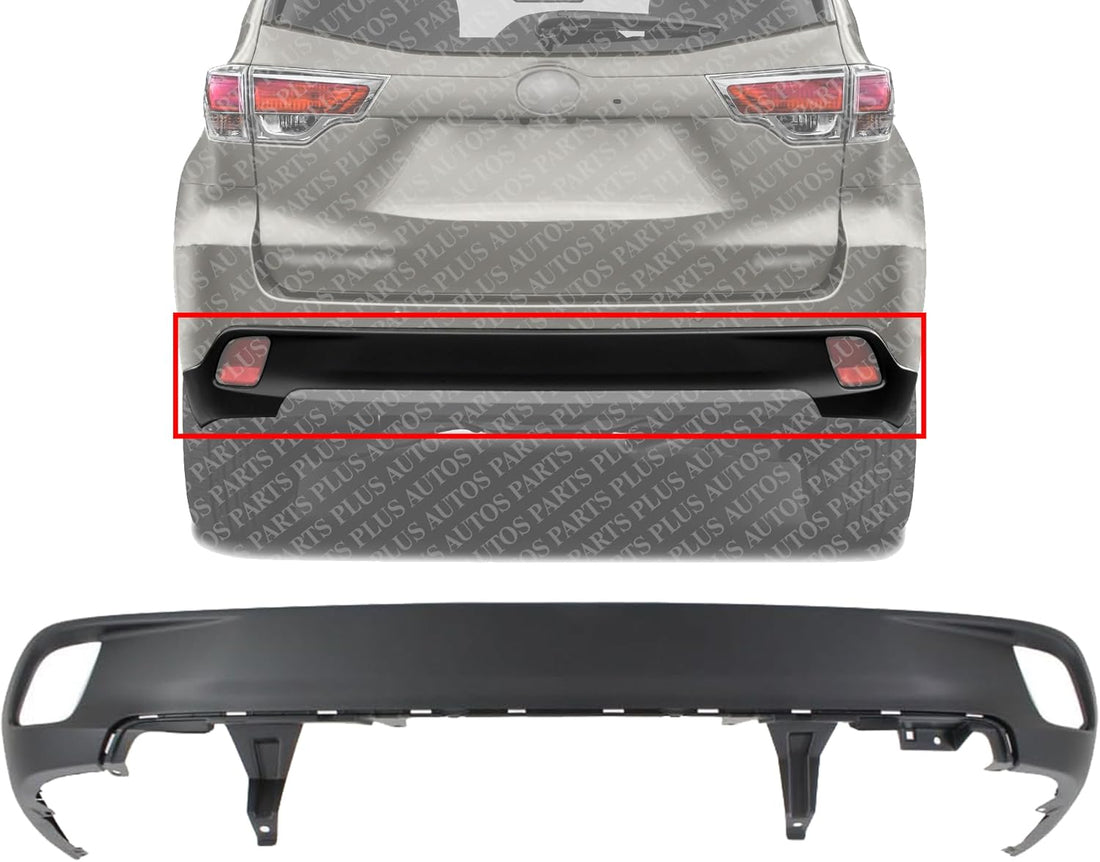 AUTOS PARTS PLUS Rear Bumper Lower Cover Textured Direct Replacement Compatible With 2014-2019 Toyota Highlander TO1115104 521690E070