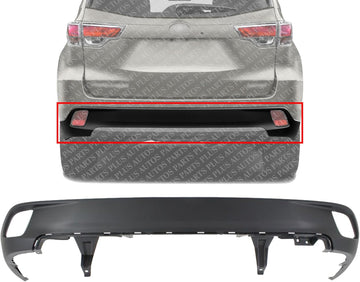 AUTOS PARTS PLUS Rear Bumper Lower Cover Textured Direct Replacement Compatible With 2014-2019 Toyota Highlander TO1115104 521690E070