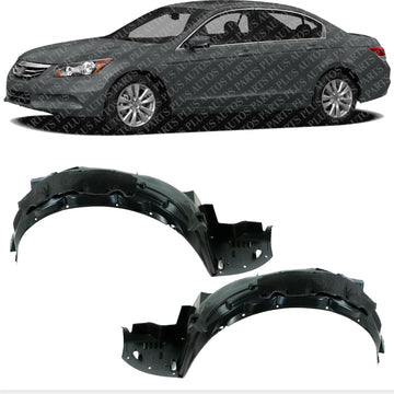 Set Of 2 Front Fender Liner Left Driver & Right Passenger Side Direct Replacement Compatible With 2008-2012 Honda Accord HO1248138 HO1249138 74150TA5A00 74100TA5A00
