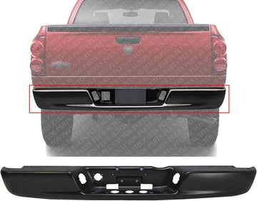 Rear Bumper Face Bar Primed Steel Without Mounting Bracket Direct Replacement Compatible With 2002-2008 Dodge Ram 1500/2003-2009 2500 3500 CH1102352 5073625AE