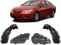 Front Engine Splash Shields Under Cover + Fender Liners Left Driver & Right Passenger Side Direct Replacement Compatible With 2007-2010 Toyota Camry TO1250122 TO1251122 TO1228134