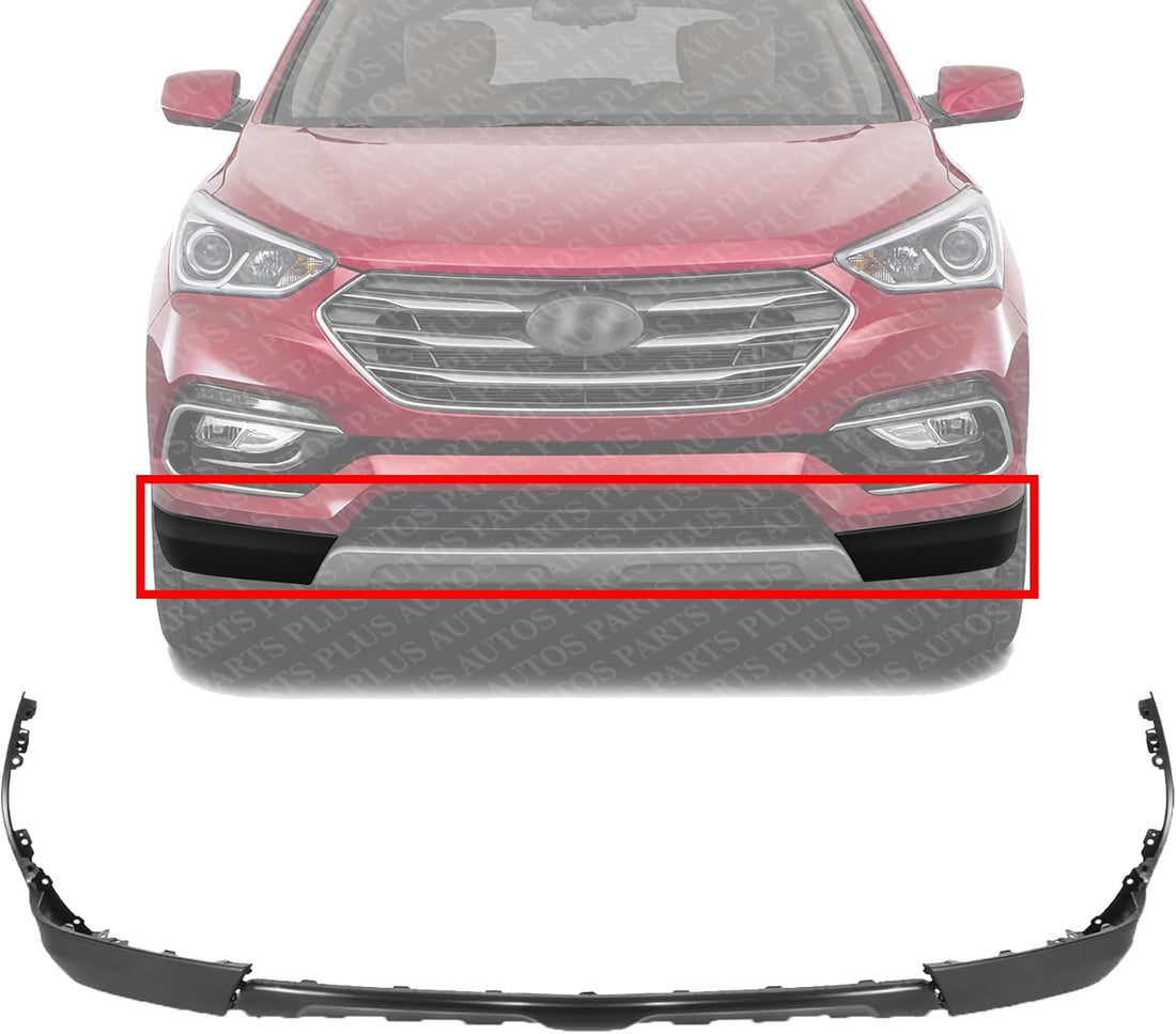 Front Lower Bumper Cover Textured Direct Replacement Compatible With 2017-2018 Hyundai Santa HY1015108 865124Z500