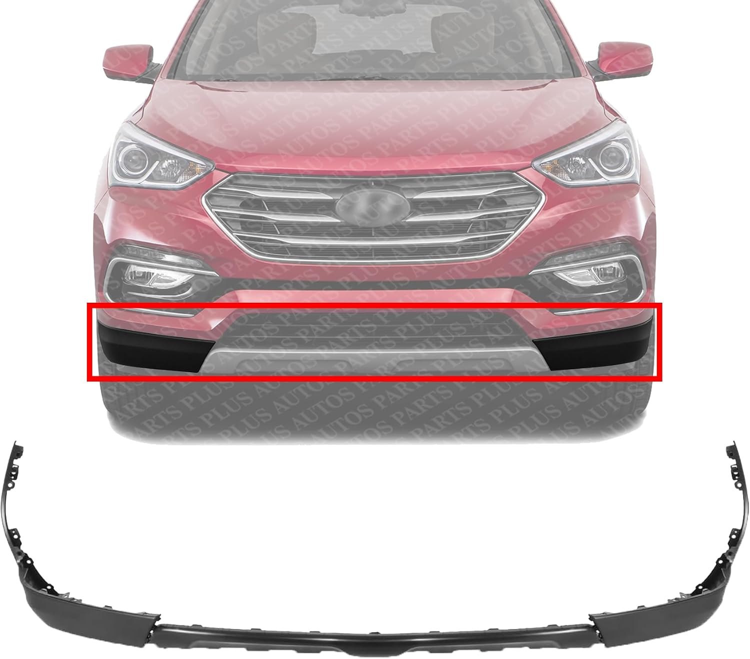 Front Lower Bumper Cover Textured Direct Replacement Compatible With 2017-2018 Hyundai Santa HY1015108 865124Z500