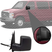 Front Power Mirror Manual Folding Non-Heated Textured Left Driver Side Direct Replacement Compatible With 2010-2014 Ford F-Series FO1320396 AC2Z17683AA