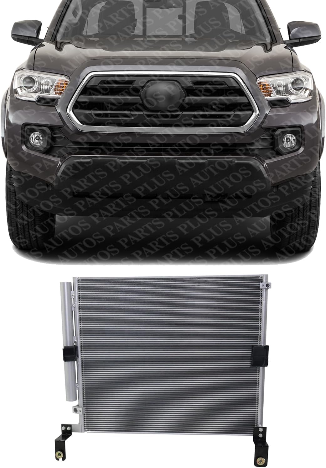 Front AC Condenser Aluminum Core Direct Replacement Compatible With 2016-2023 Toyota Tacoma TO3030329 8845004012 8845004011