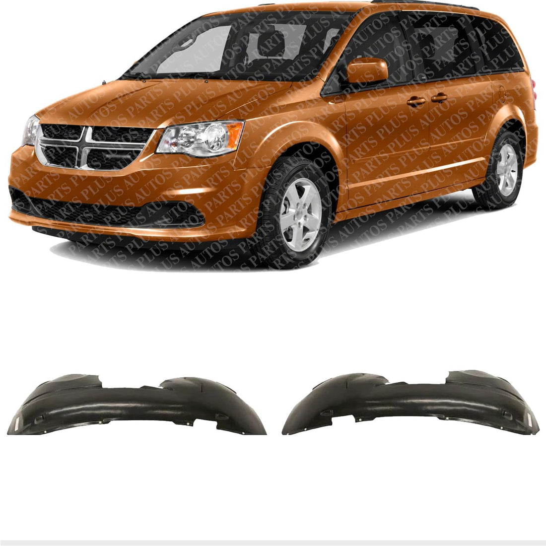 Set Of 2 Front Fender Liner Right Passenger & Left Driver Side Direct Replacement Compatible With 2008-2020 Dodge Grand Caravan / 2008-2016 Chrysler Town & Country CH1249147 CH1248147