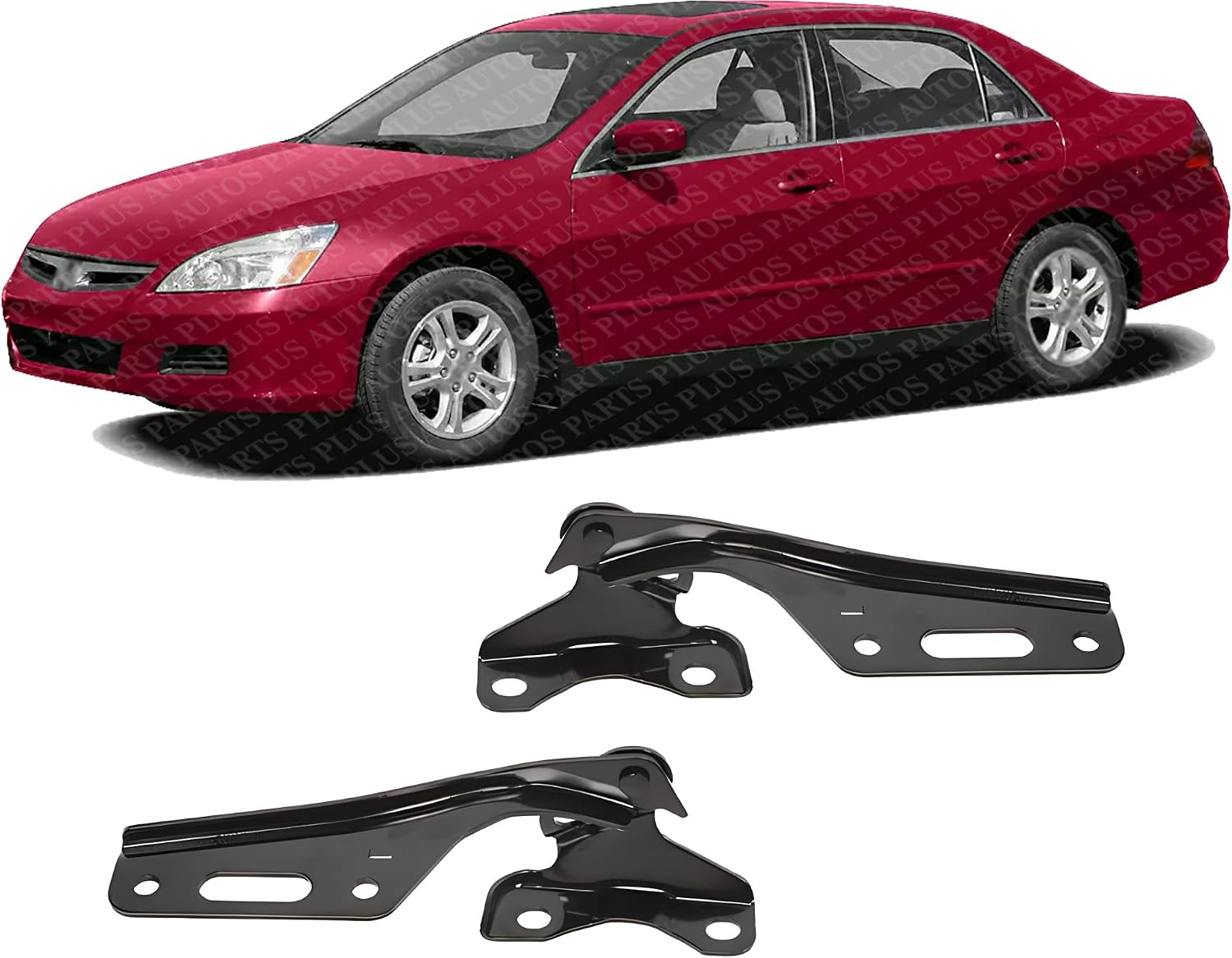 Set Of 2 Front Hood Hing Left Driver & Right Passenger Side Direct Replacement Compatible With 2003-2007 Honda Accord HO1236114 HO1236113 60120SDAA00ZZ 60170SDAA00ZZ