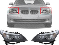 Set Of 2 Front Headlight Assembly Right Passenger & Left Driver Side Direct Replacement Compatible With 2008-2010 BMW 5-Series BM2503142 BM2502142 63127177732 63127177731