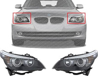 Set Of 2 Front Headlight Assembly Right Passenger & Left Driver Side Direct Replacement Compatible With 2008-2010 BMW 5-Series BM2503142 BM2502142 63127177732 63127177731