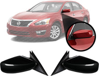 Set Of 2 Front Power Mirror Non-Folding Non-Heated Primed Plastic Left Driver & Right Passenger Side Direct Replacement Compatible With 2013-2018 Nissan Altima NI1321223 NI1320223