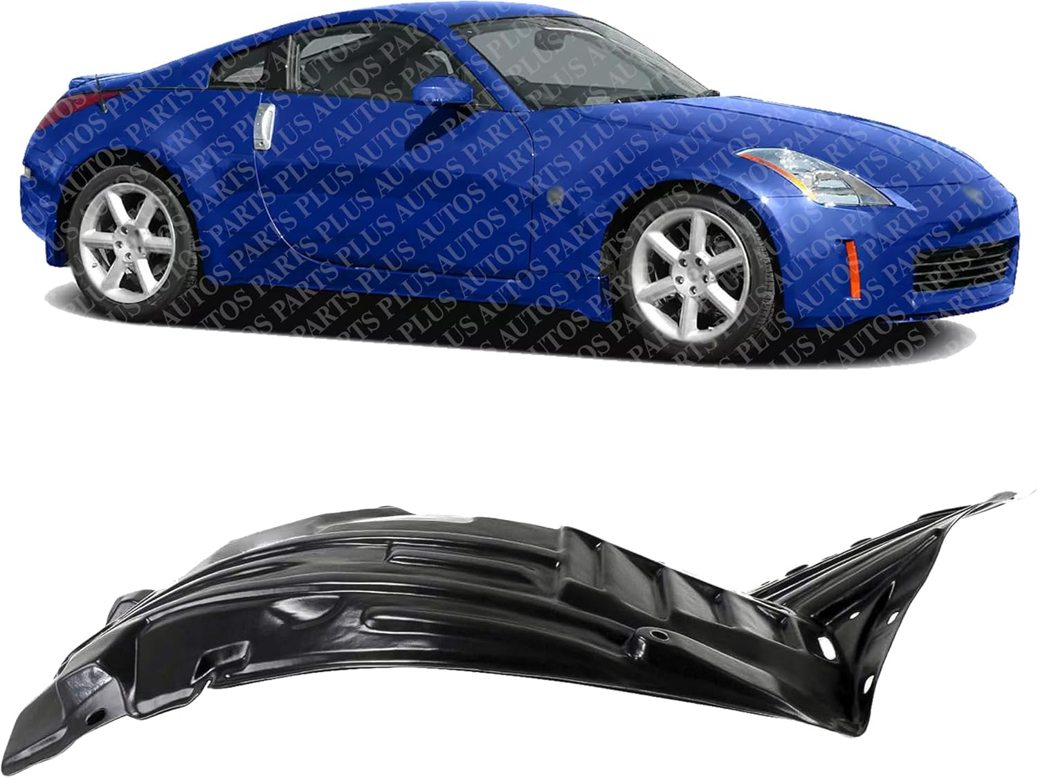 Front Section Fender Liner Right Passenger Side Direct Replacement Compatible With 2003-2005 Nissan 350Z NI1251130 63844CD000