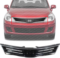 Front Grille Chrome Shell & Primed Insert Direct Replacement Compatible With 2010-2012 Nissan Versa NI1200242 62310ZW80A