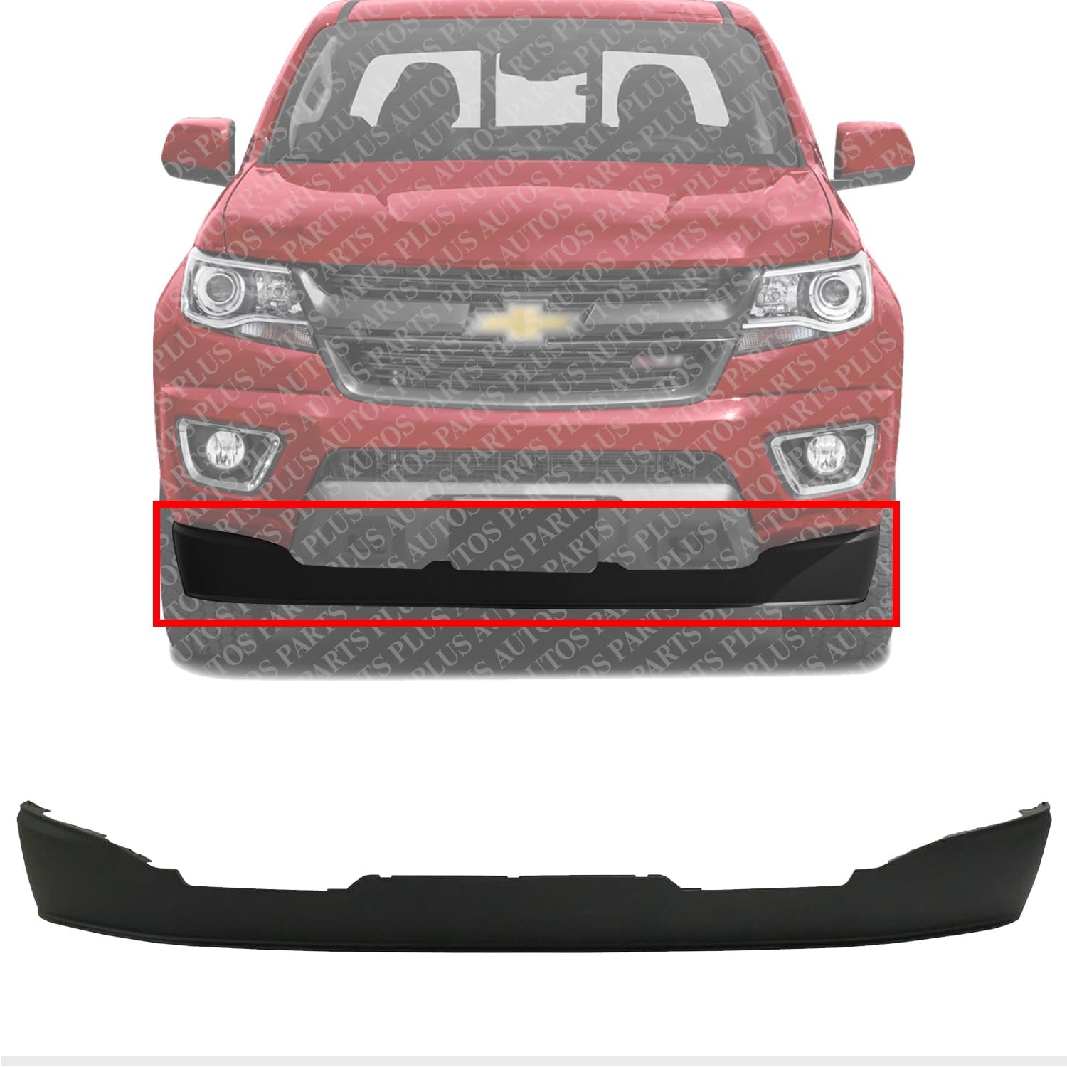 Front Lower Valance Air Deflector Textured Direct Replacement Compatible with 2015-2020 Chevrolet Colorado GM1090346 23450920