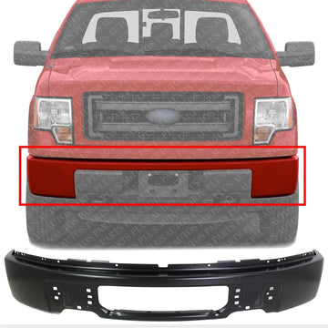 Front Bumper Face Bar Primed Steel Without Fog Light Holes Direct Replacement Compatible With 2009-2014 Ford F-150 FO1002414 9L3Z17757CPTM
