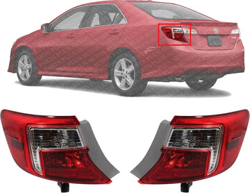 Set Of 2 Tail Light Outer Assembly Right Passenger & Left Driver Side Direct Replacement Compatible With 2012-2014 Toyota Camry TO2805114 TO2804114 8155006470 8156006470