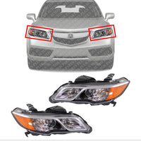Set Of 2 Front Head Light Assembly Left Driver & Right Passenger Side Direct Replacement Compatible With 2013-2015 Acura RDX AC2503123 AC2502123 33100TX4A11 33150TX4A11