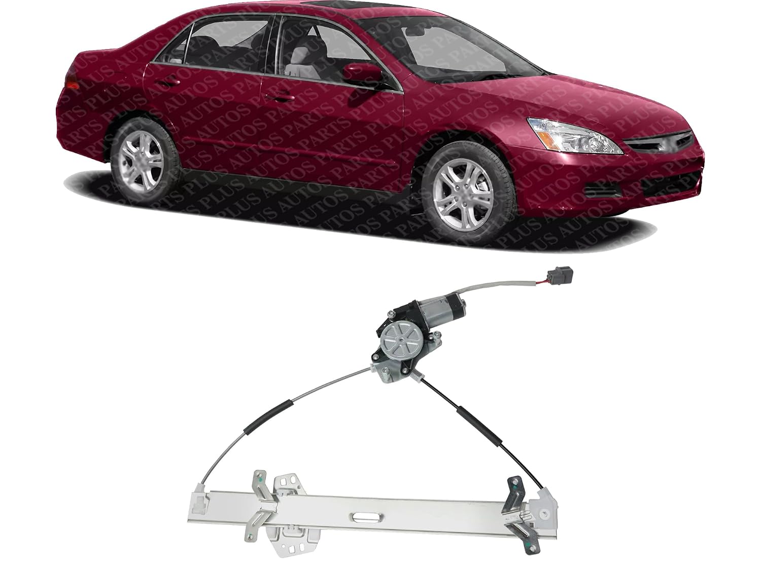 Front Power Window Regulator with Motor Right Passenger Side Direct Replacement Compatible with 2003-2007 Honda Accord HO1351109 72210SDAA02