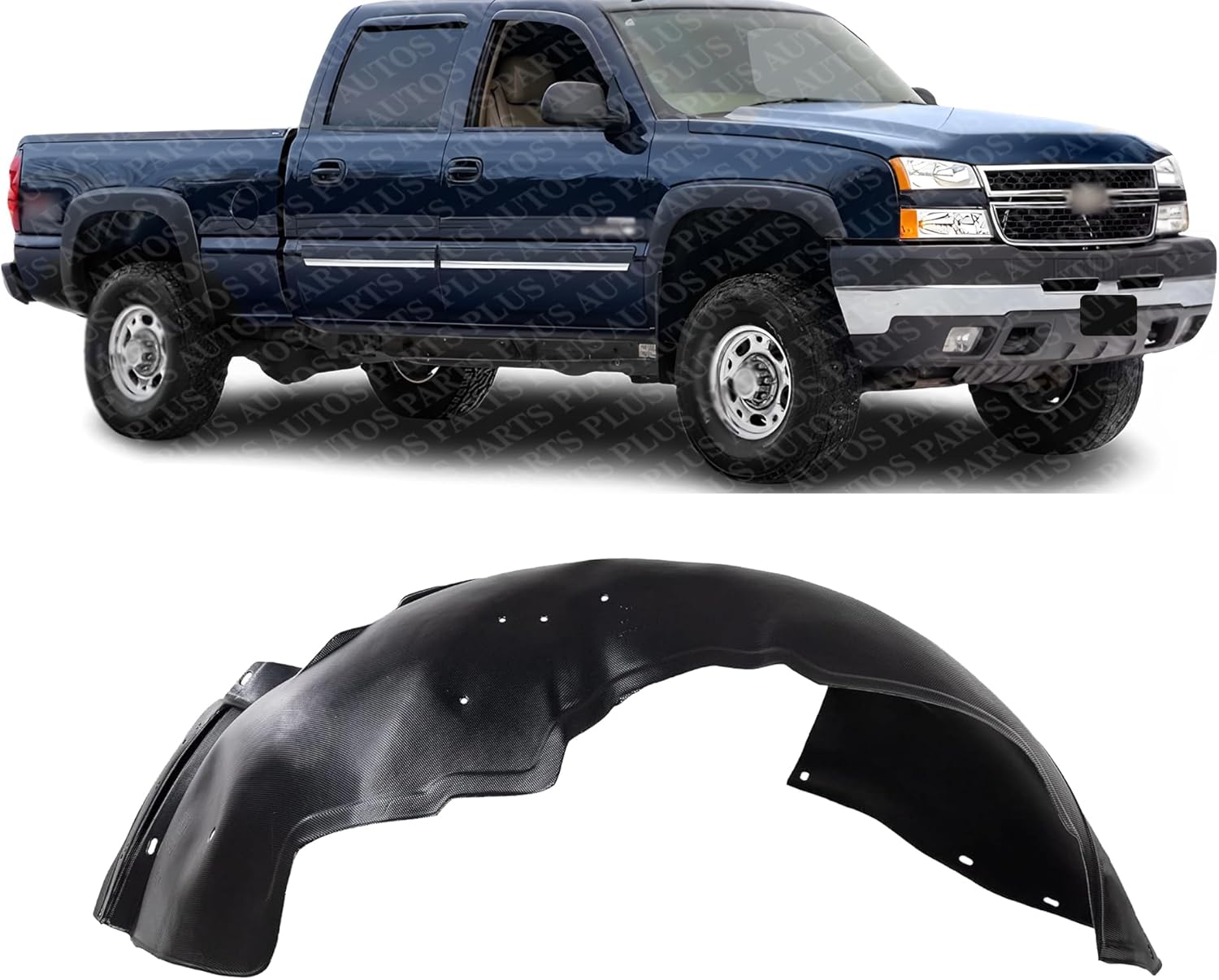 AUTOS PARTS PLUS Front Fender Liner Right Passenger Side Direct Replacement Compatible with 2001-2006 Chevrolet Silverado/GMC Sierra 2500HD / 2001-2006 3500 GM1249165 15268589
