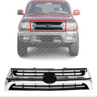 Front Grille Chrome Shell/Primed Insert Direct Replacement Compatible With 2001-2002 Toyota 4Runner TO1200241 5311135400