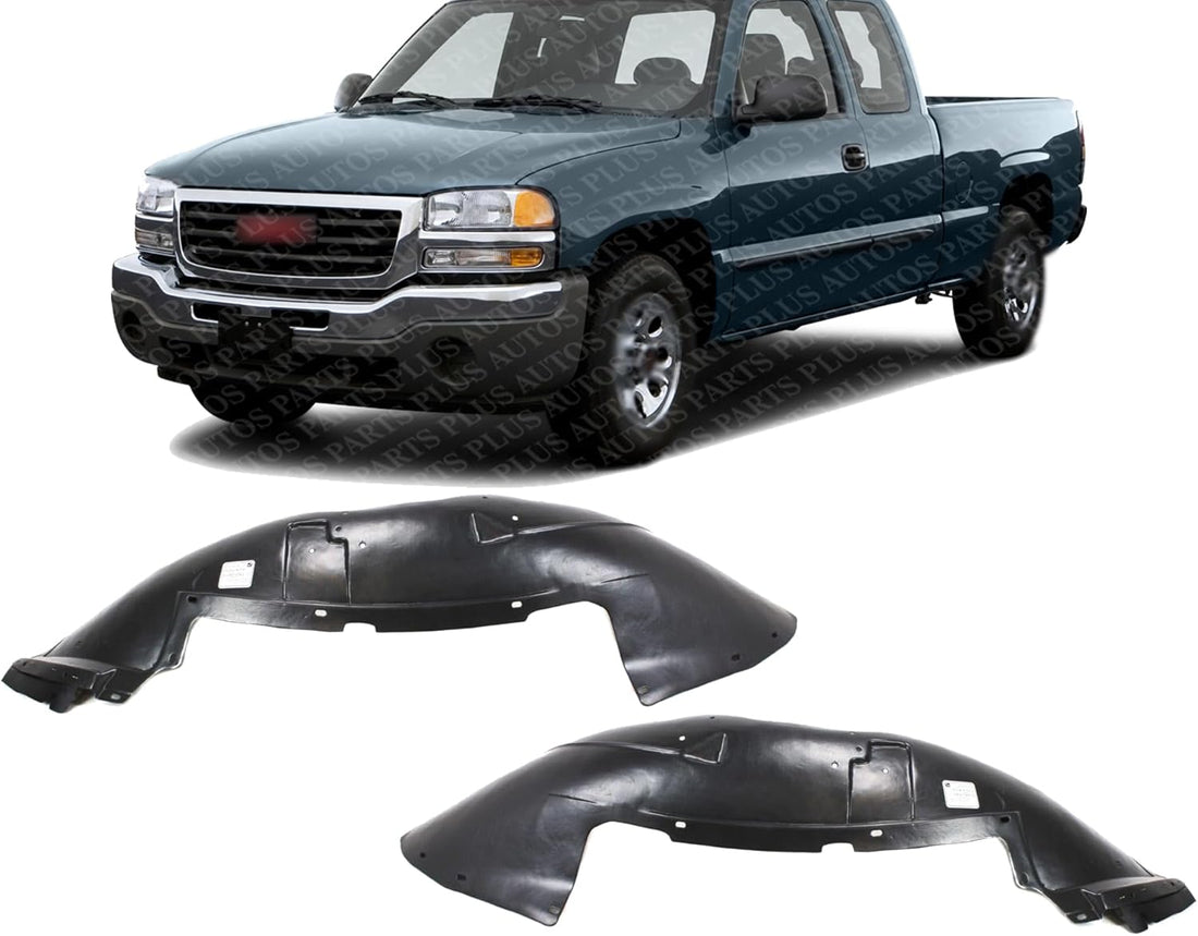 Set of 2 Front Fender Liner Right Passenger & Left Driver Side Direct Replacement Compatible with 1999-2007 Chevrolet Silverado/GMC Sierra 1500/2500 GM1247110 GM1246110