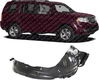 Front Fender Liner Right Passenger Side Direct Replacement Compatible With 2012-2015 Honda Pilot HO1249153 74101SZAA50