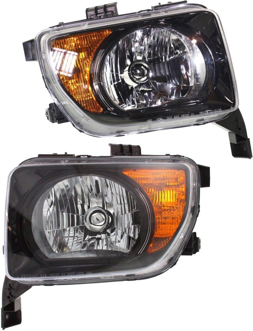 Set Of 2 Front Head Light Lens And Housing Left Driver & Right Passenger Side Direct Replacement Compatible With 2007-2008 Honda Element HO2518114 HO2519114 33101SCVA21 33151SCVA21