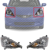 Set Of 2 Front Head Light Left Driver & Right Passenger Side Direct Replacement Compatible With 2009-2014 Honda Fit HO2503138 HO2502138 33100TK6A01 33150TK6A01