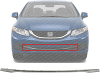 Front Bumper Molding Chrome Plastic Direct Replacement Compatible With 2013-2015 Honda Civic HO1044102 71108TR3A51